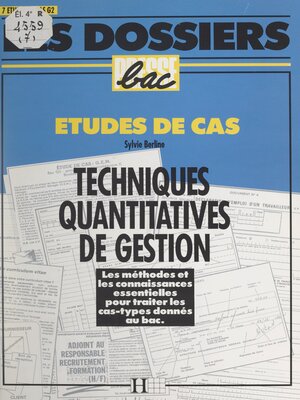 cover image of Techniques quantitatives de gestion